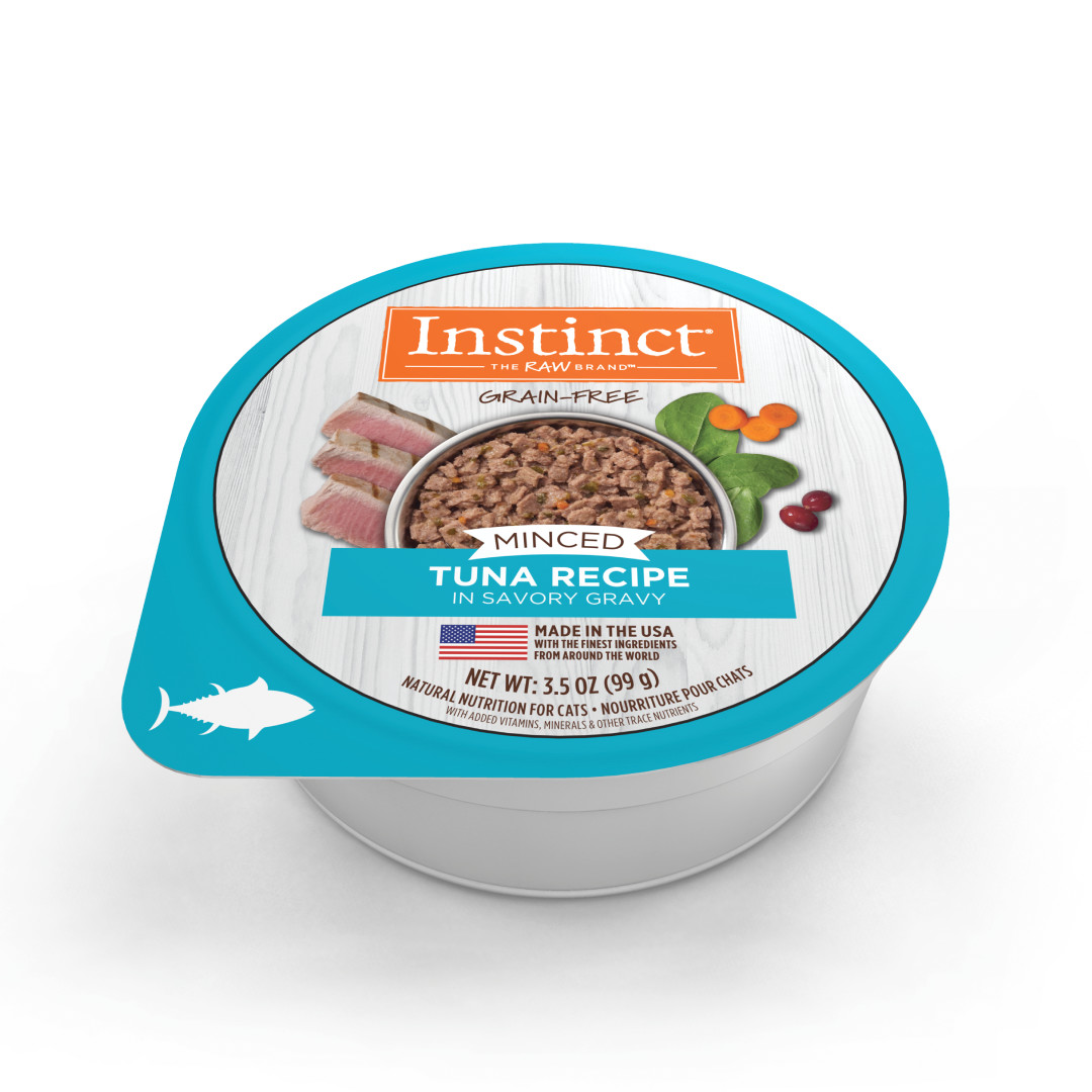 Instinct Grain-Free Minced Recipe with Real Tuna Wet Cat Food Cups 3.5 oz *Contain Pork Instinct Grain-Free Minced Recipe with Real Tuna Wet Cat Food Cups 3.5 oz *Contain Pork