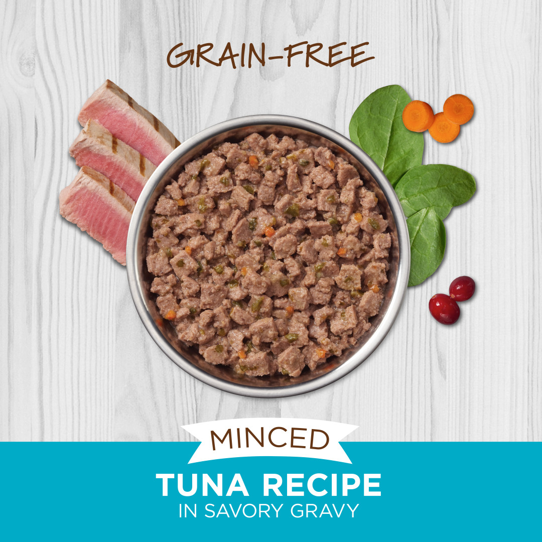 769949610298_PT02 Instinct Grain-Free Minced Recipe with Real Tuna Wet Cat Food Cups 3.5 oz *Contain Pork