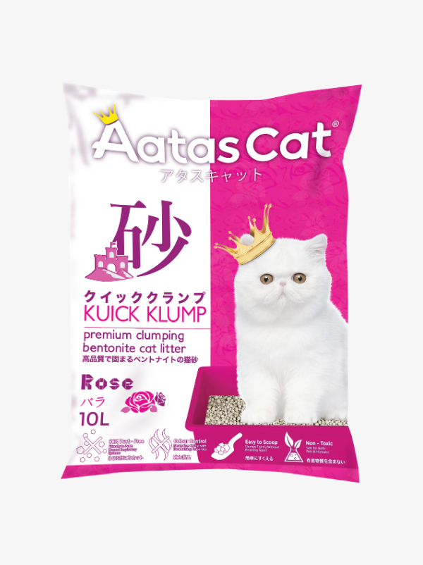Aatas Cat Kuick Klump Bentonite Cat Litter Rose 10L Aatas Cat Kuick Klump Bentonite Cat Litter Rose 10L