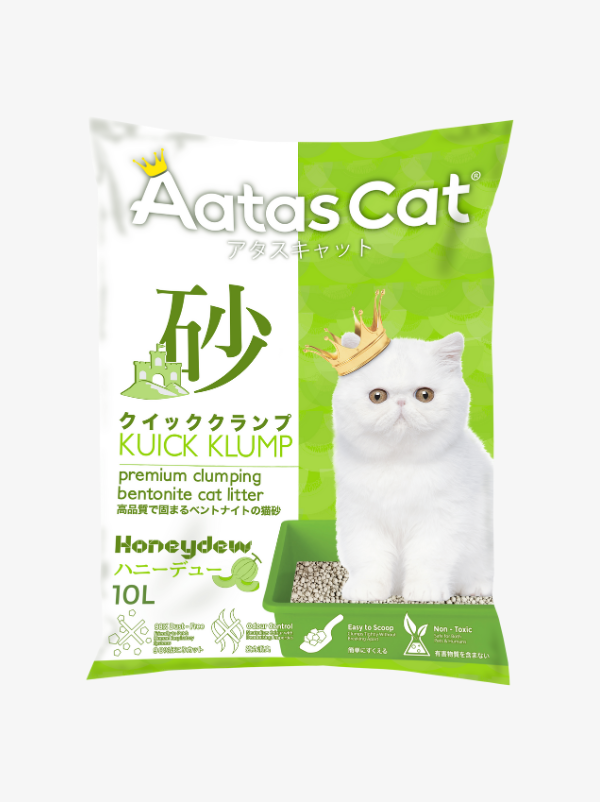 Aatas Cat Kuick Klump Bentonite Cat Litter Honeydew 10L Aatas Cat Kuick Klump Bentonite Cat Litter Honeydew 10L