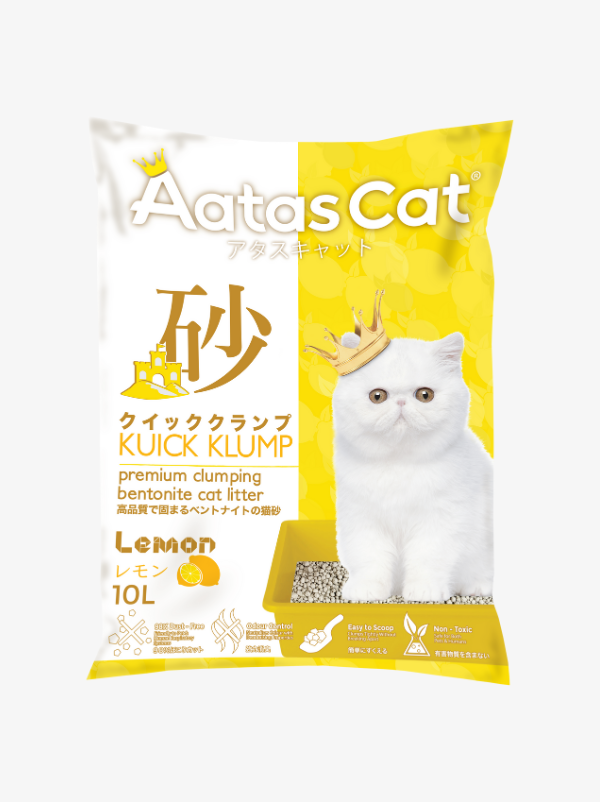 Aatas Cat Kuick Klump Bentonite Cat Litter Lemon 10L Aatas Cat Kuick Klump Bentonite Cat Litter Lemon 10L