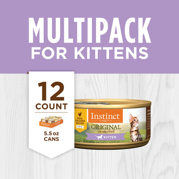 769949610397_PT05 Instinct Original Grain-Free Pate Real Kitten Recipe Canned Cat 5.5 oz