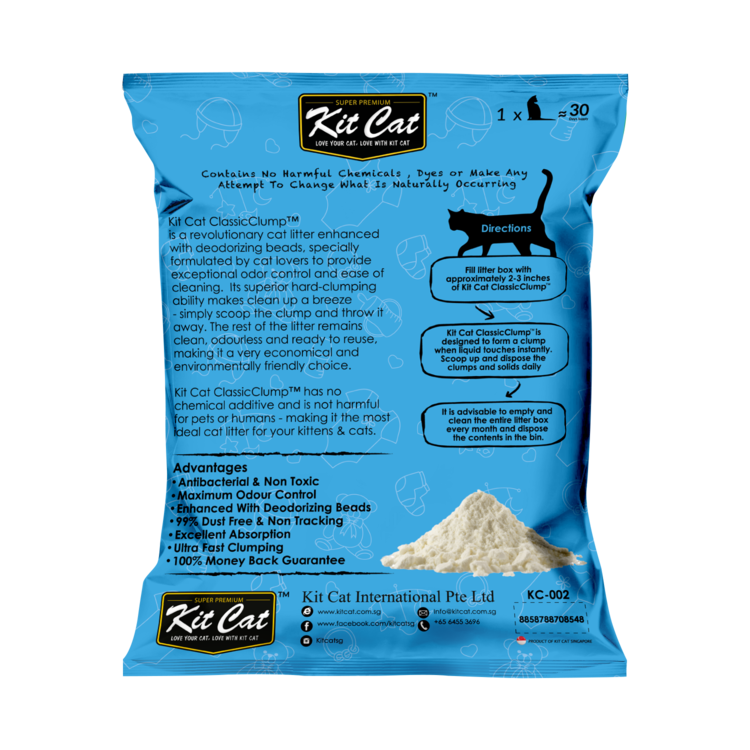 Kit Cat Classic Clump Baby Powder Cat Litter 10L / 7kg Kit Cat Classic Clump Baby Powder Cat Litter 10L / 7kg