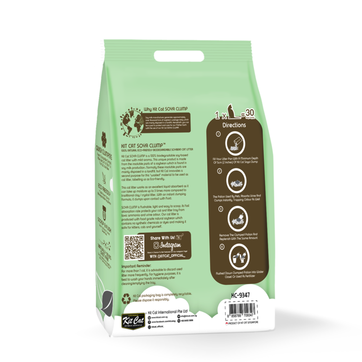 Kit Cat SoyaClump Soybean Litter 7L, Green Tea Kit Cat SoyaClump Soybean Litter 7L, Green Tea