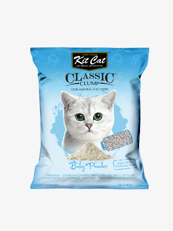 Kit Cat Classic Clump Baby Powder Cat Litter 10L / 7kg Kit Cat Classic Clump Baby Powder Cat Litter 10L / 7kg