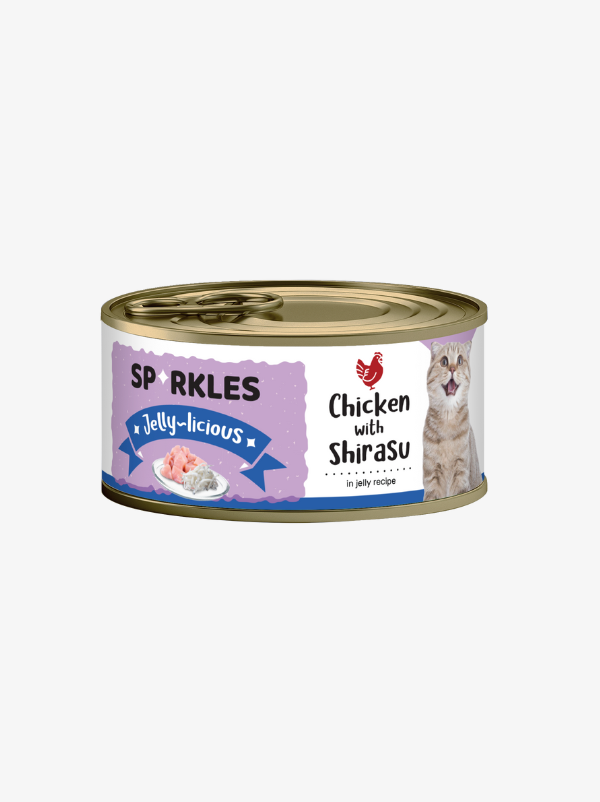 Sparkles Jelly-licious Chicken with Shirasu Canned Wet Cat Food 80g Sparkles Jelly-licious Chicken with Shirasu Canned Wet Cat Food 80g