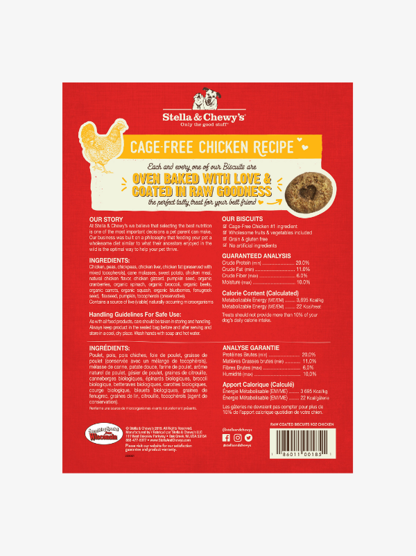 Stella & Chewy's Freeze Dried Raw Coated Biscuits for Dogs Crunchy Treats (Cage-Free Chicken) 9oz Stella & Chewy's Freeze Dried Raw Coated Biscuits for Dogs Crunchy Treats (Cage-Free Chicken) 9oz
