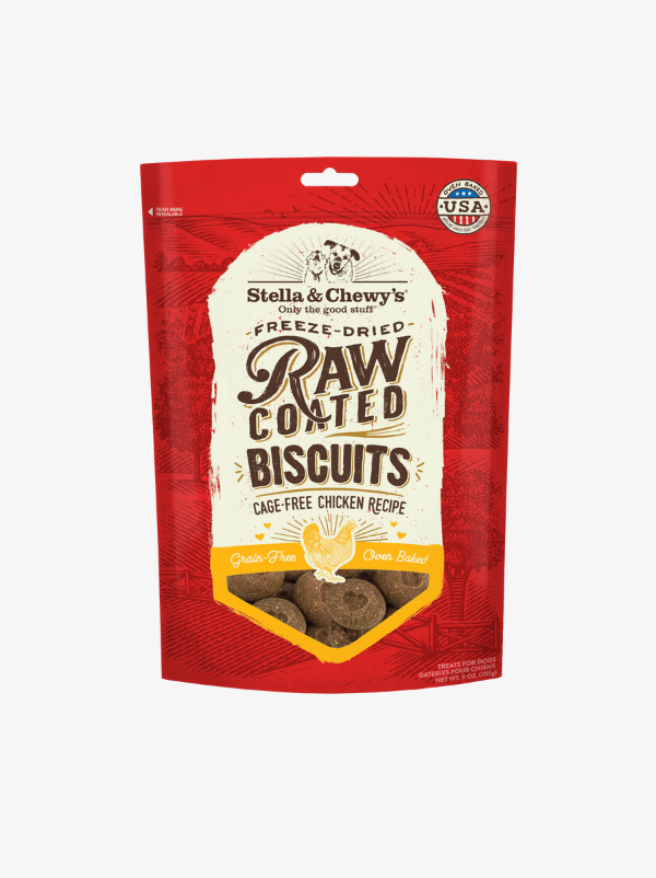 Stella & Chewy's Freeze Dried Raw Coated Biscuits for Dogs Crunchy Treats (Cage-Free Chicken) 9oz Stella & Chewy's Freeze Dried Raw Coated Biscuits for Dogs Crunchy Treats (Cage-Free Chicken) 9oz