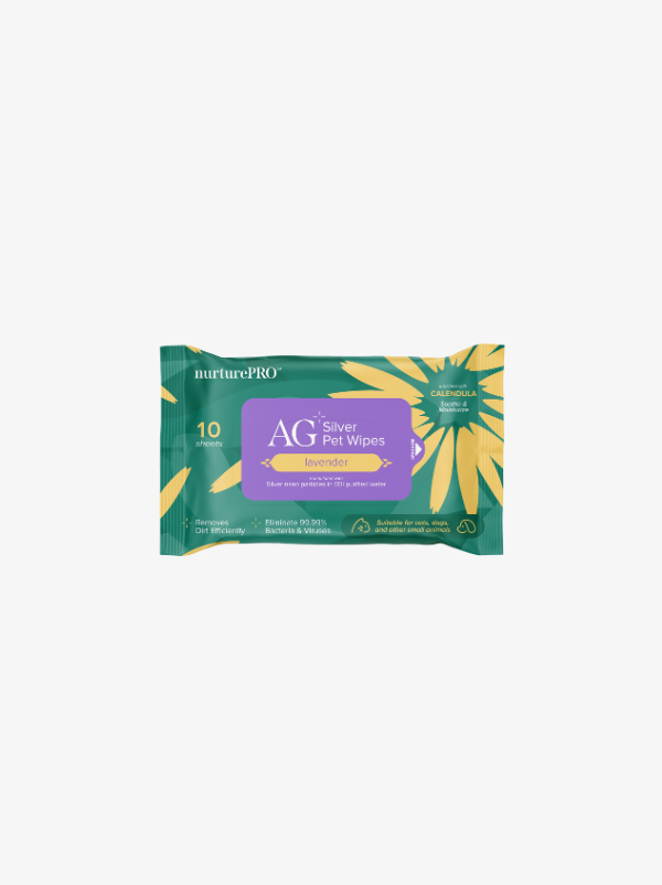 NurturePRO AG Silver Pet Wipes 10pcs - Lavender - Pack of 10 NurturePRO AG Silver Pet Wipes 10pcs - Lavender - Pack of 20