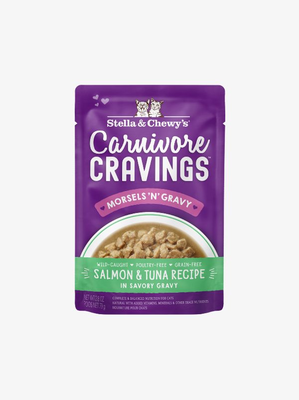 Stella Chewy Carnivore Craving Pouch Morsels N Gravy - Salmon & Tuna Recipe Stella Chewy Carnivore Craving Pouch Morsels N Gravy - Salmon & Tuna Recipe