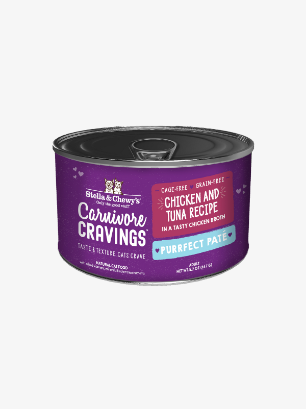 Stella & Chewy's Carnivore Cravings Grain-Free Chicken & Tuna in Chicken Broth Recipe Stella & Chewy's Carnivore Cravings Grain-Free Chicken & Tuna in Chicken Broth Recipe