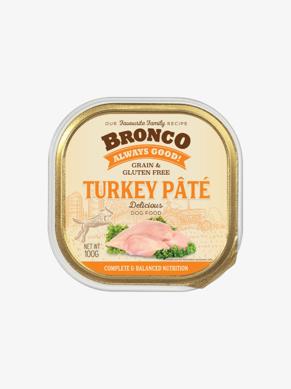 Bronco Turkey Pate Tray Dog Wet Food 100g Bronco Turkey Pate Tray Dog Wet Food 100g